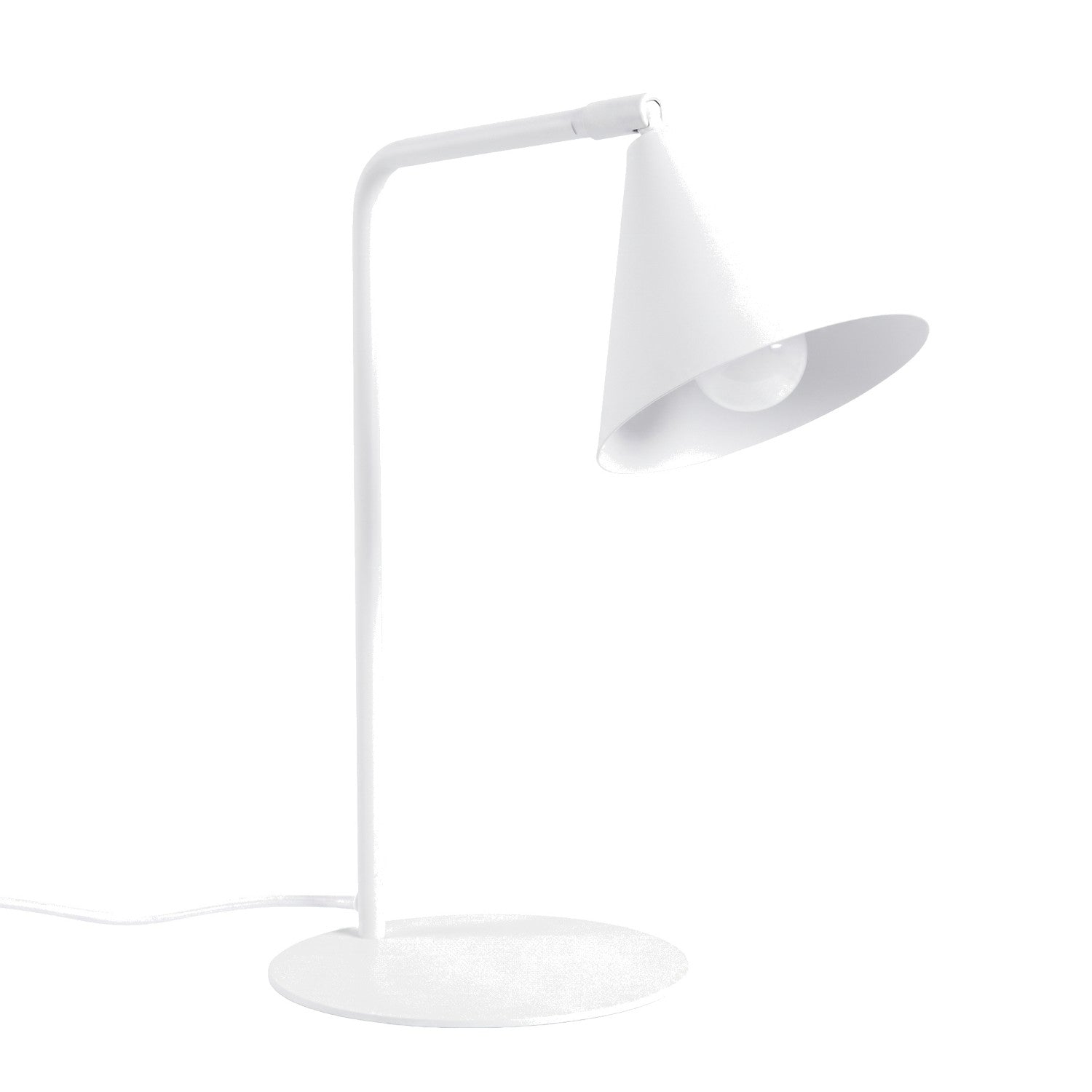 Lampe De Bureau Blanche À Abat-jour Conique Orientable 1xe14 10w Nox Sollux Lighting