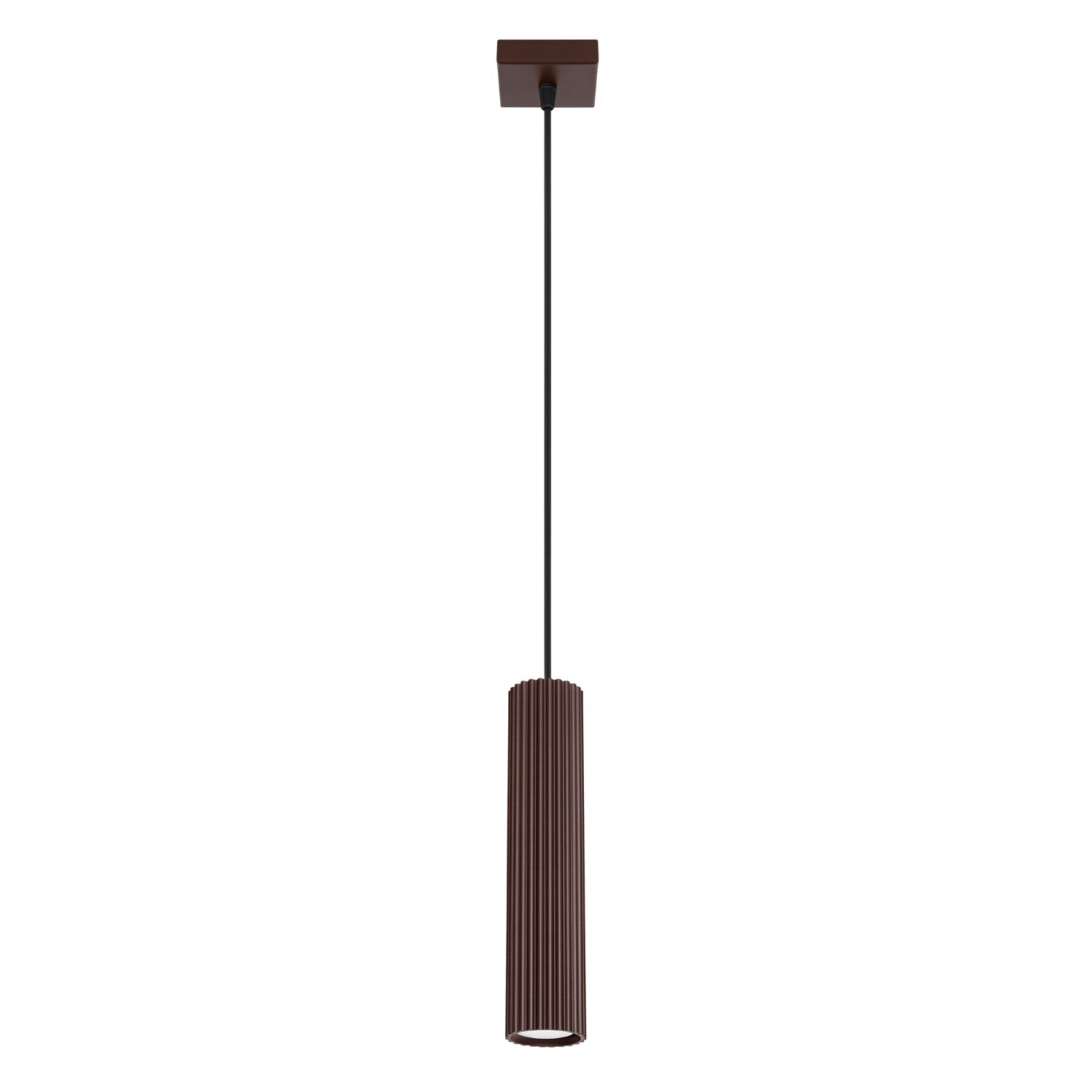 Suspension Moderne Tube Nervuré Brun 1xgu10 10w Karbon Sollux Lighting