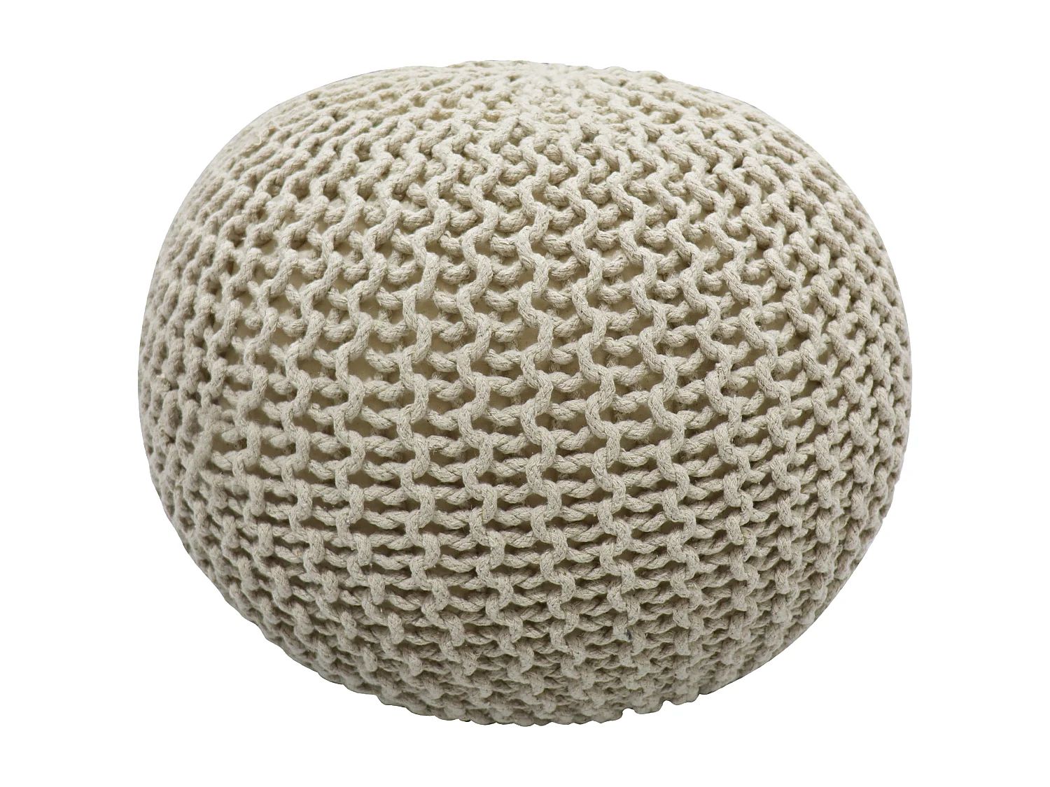 Pouf Rond En Rotin Beige Madalo