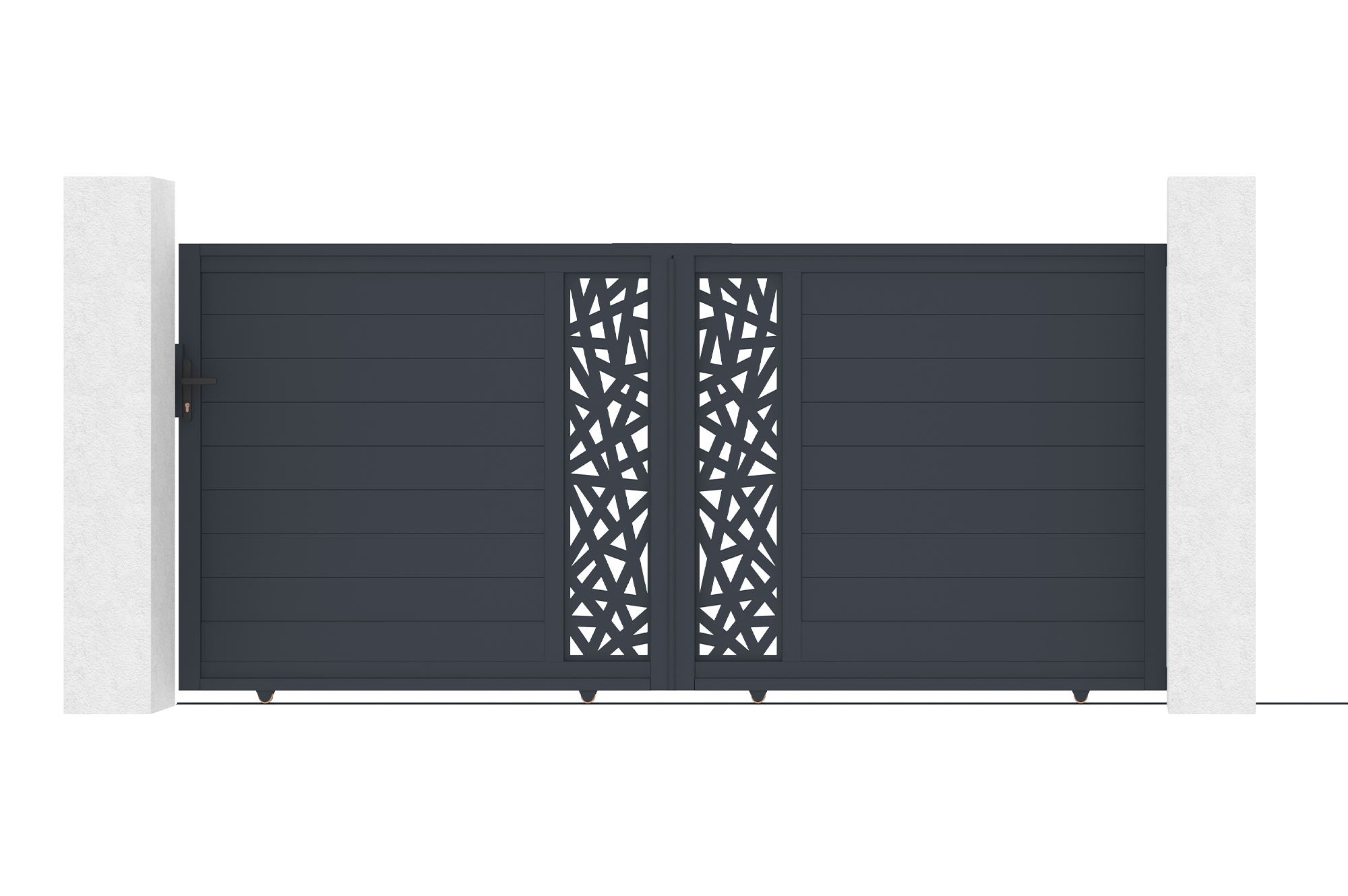 Portail Coulissant 3,5m Ruivo H.160cm Aluminium Gris