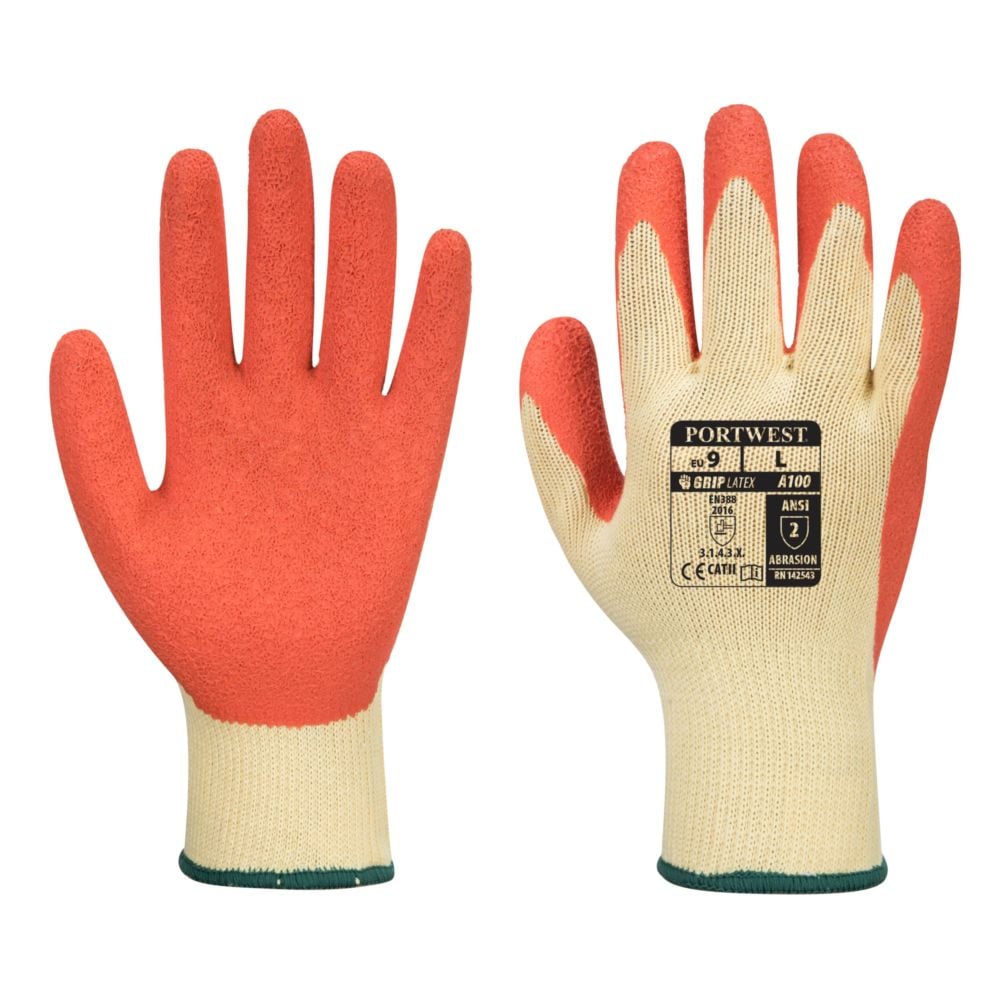 Gant Enduit Latex Couleur: Orange Taille M - Portwest