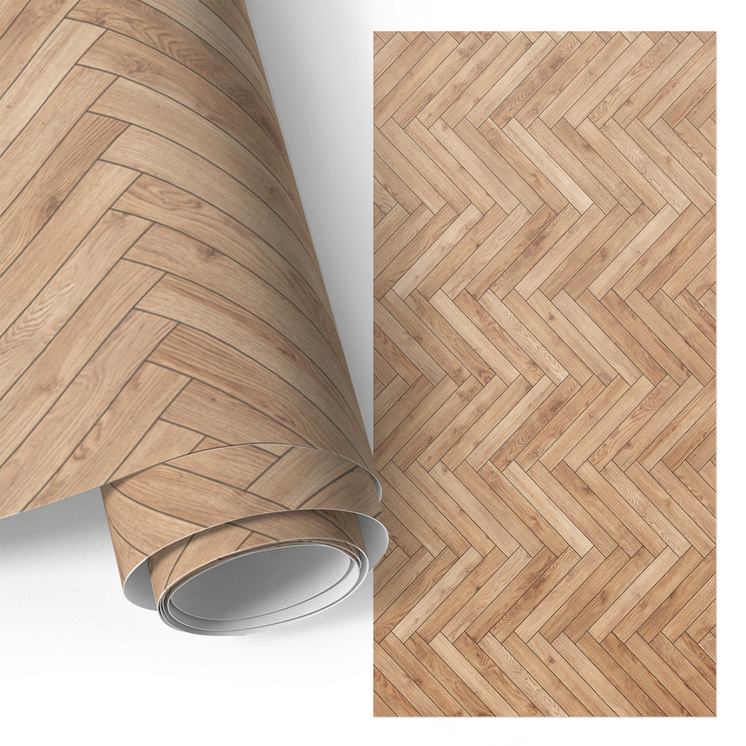 Film Adhesif Autocollant - Design Moderne - Imperméable - Pour Cuisine - Pour Plans De Travail Chevrons Bois 50x100 Cm