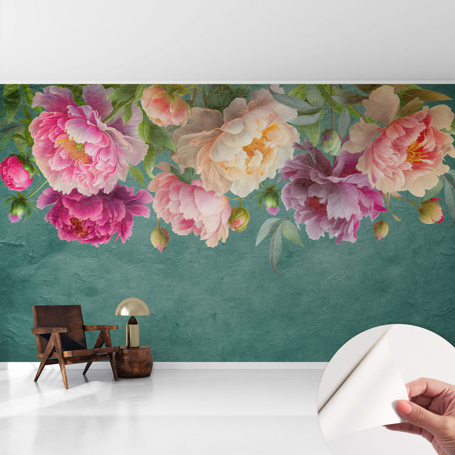 Papier Peint Adhésif Décoratif Pour Salon Chambre Et Cuisine Facile À Poser Avec Colle Élégance Florale 416x254 Cm