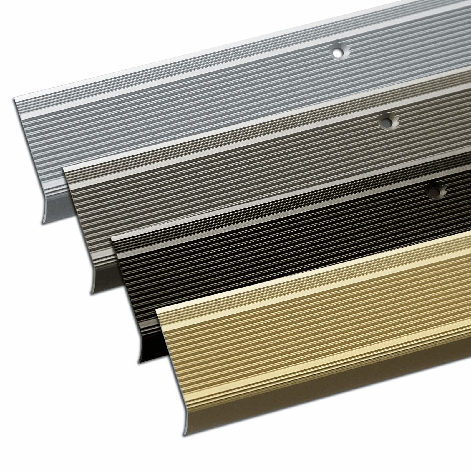 Karat - Profilé D'Escalier En Aluminium En L 35 X 30 Mm - Longueur 134 Cm - Pré-percé Pour Montage Rapide - Finition Or
