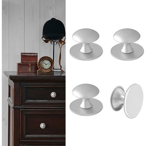 Lot De Boutons De Porte Autocollants, Couleur Argentée, En Acier Inoxydable, Pour Tiroirs, Portes De Douche, Armoires De Toilette, Portes Vitrées Installation Sans Perçage.