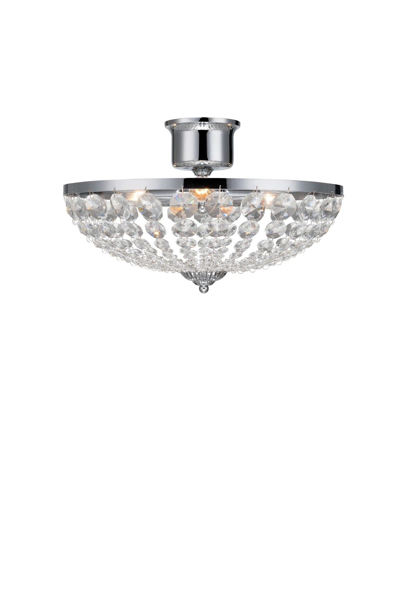 Markslojd - Grs105316 - Plafonnier Semi-affleurant À 3 Ampoules En Cristal Chromé, E14