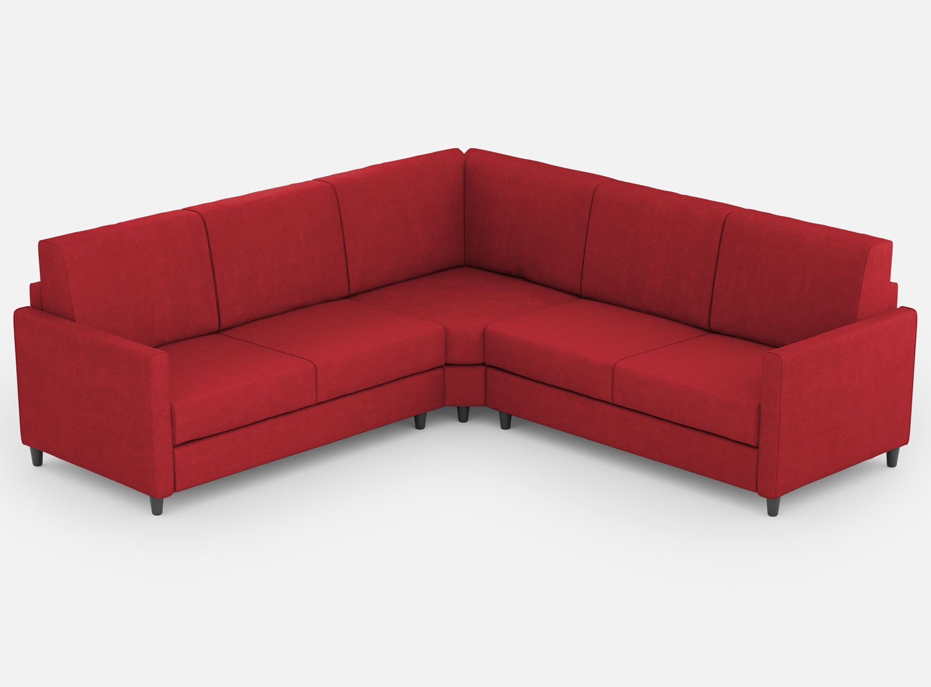 Canapé D'Angle Moderne Italien Tissu Rouge Korane - 5 Tailles 241x241 Cm-taille 241x241 Cm