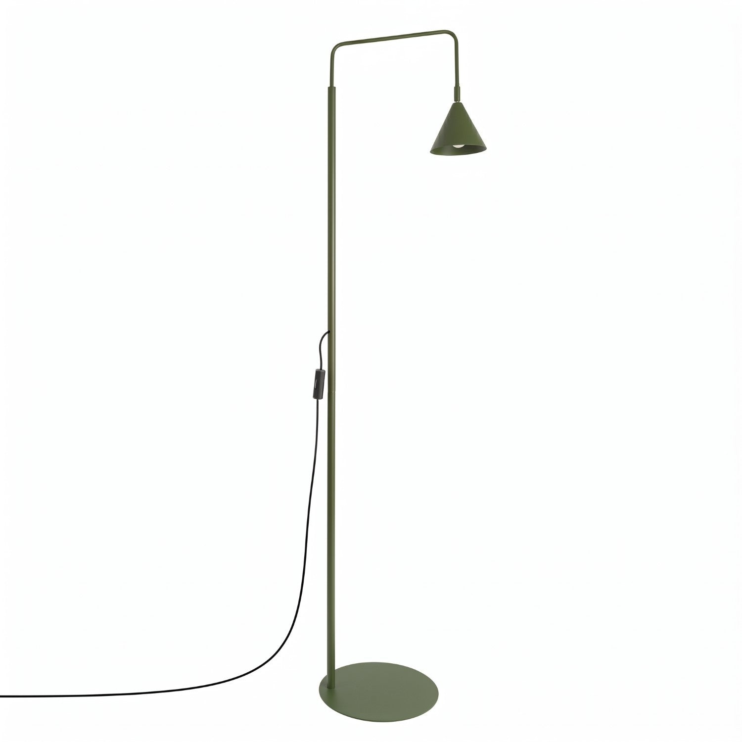 Lampadaire Minimaliste Vert Olive À Abat-jour Conique Orientable 1xe14 10w Nox Sollux Lighting