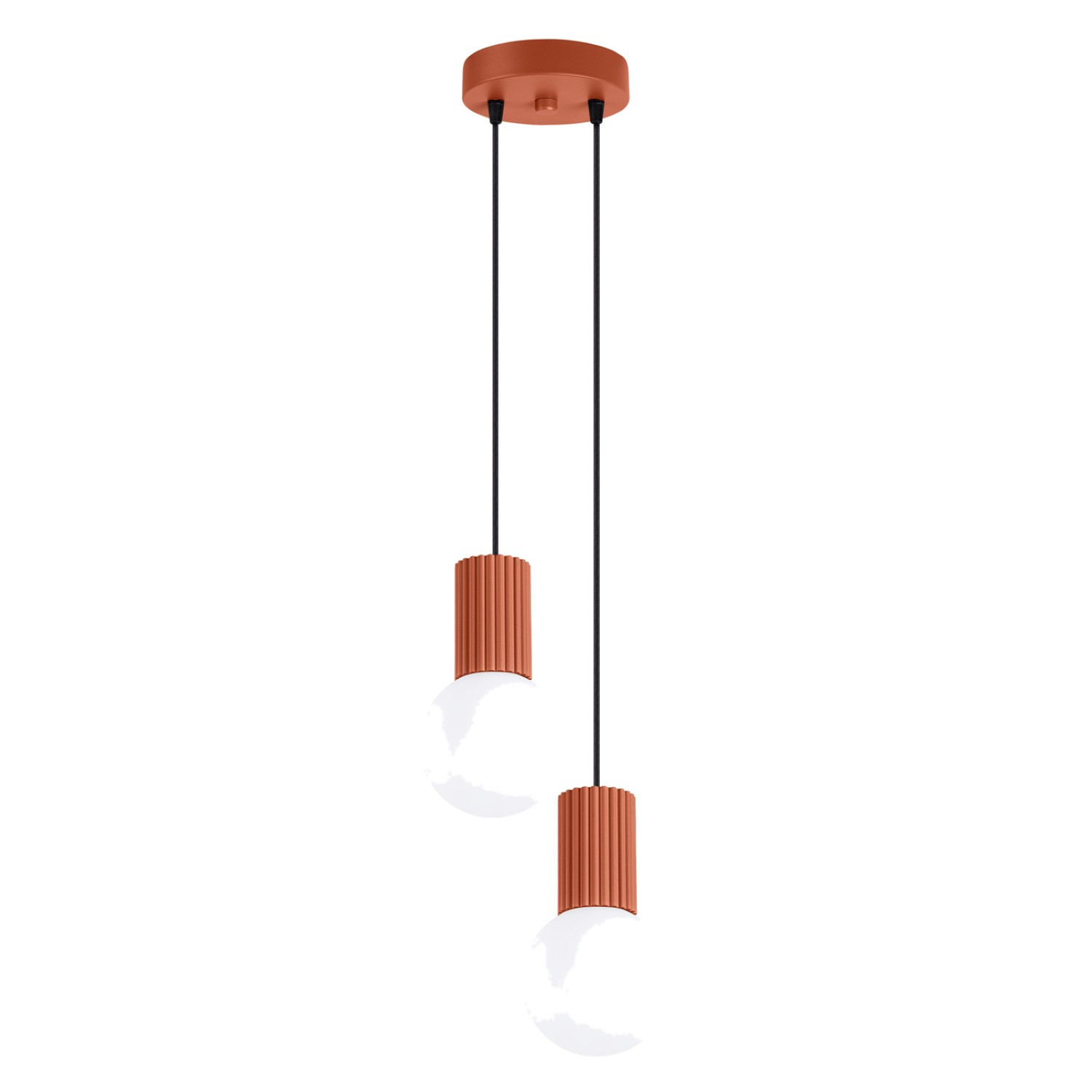 Suspensions Halo Aluminium/verre Ocre Rouge 2xg9 15cm Sollux