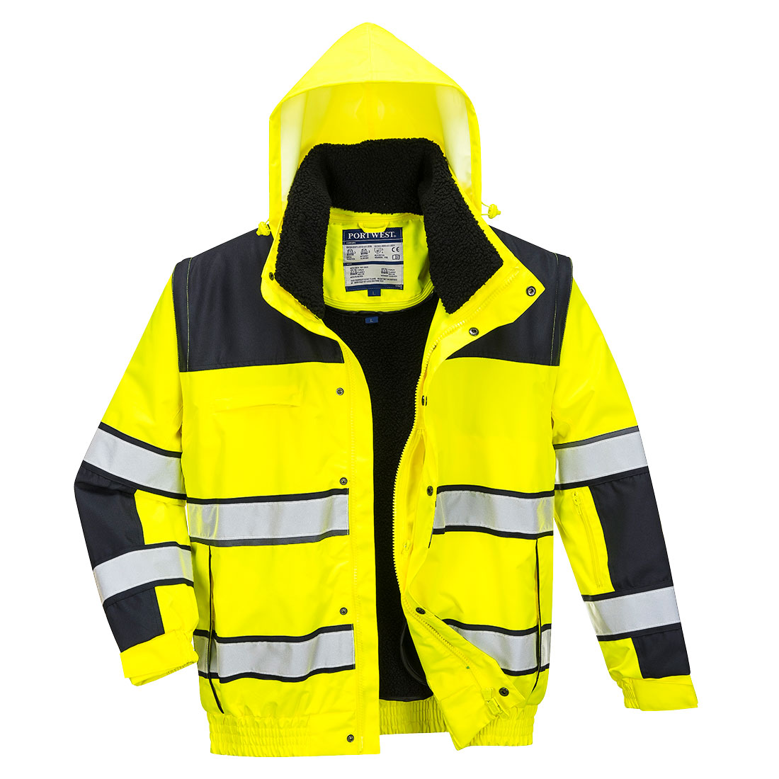 Blouson Haute Visibilité 3en1 Portwest Hivis Jaune Fluo L