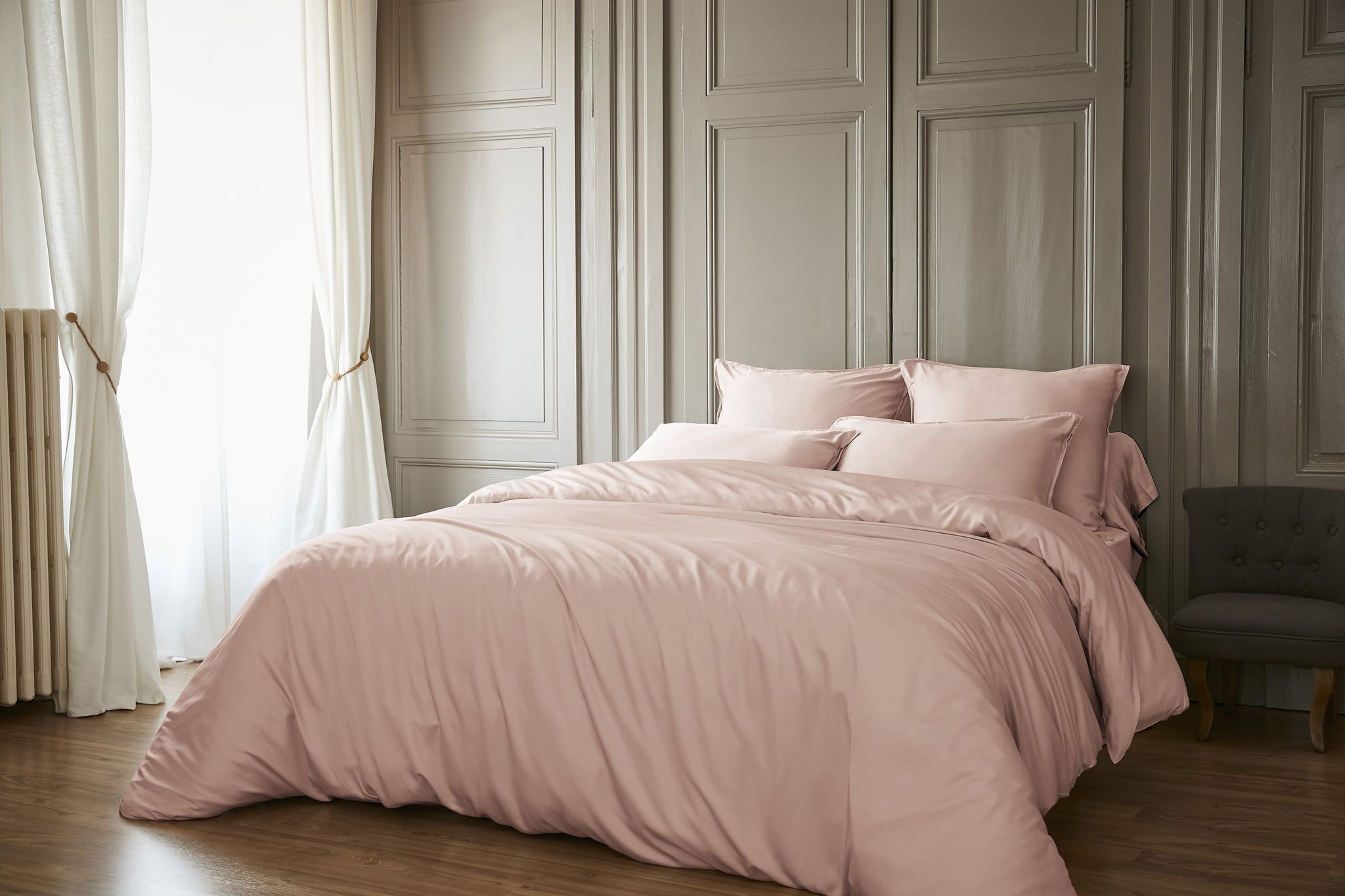 Housse De Couette 240 X 220 Cm - Satin De Bambou - Salomé Blush