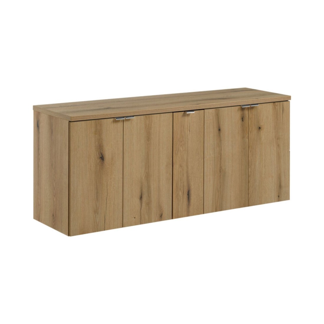 Ensemble De Salle De Bain Suspendu Vano Aspect Chêne 140cm: Meubles Sous Vasque À Placards + Plan Pour Vasque