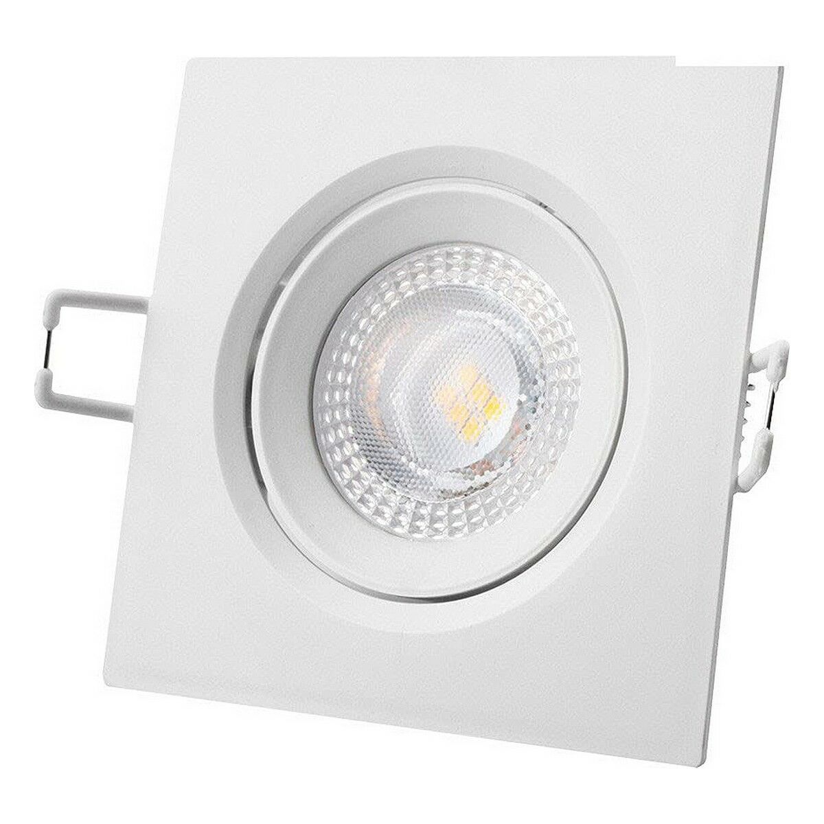 Downlight Led Encastré Carré 5w 6400k Lumière Du Jour Cadre Blanc 9x9cm Edm