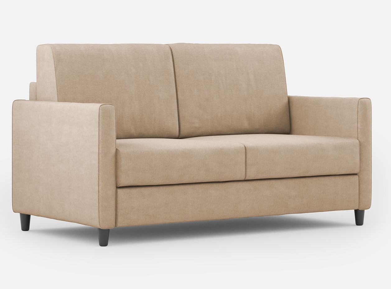Canapé Droit Moderne Italien Tissu Beige Korane - 3 Tailles 138 Cm-taille 138 Cm