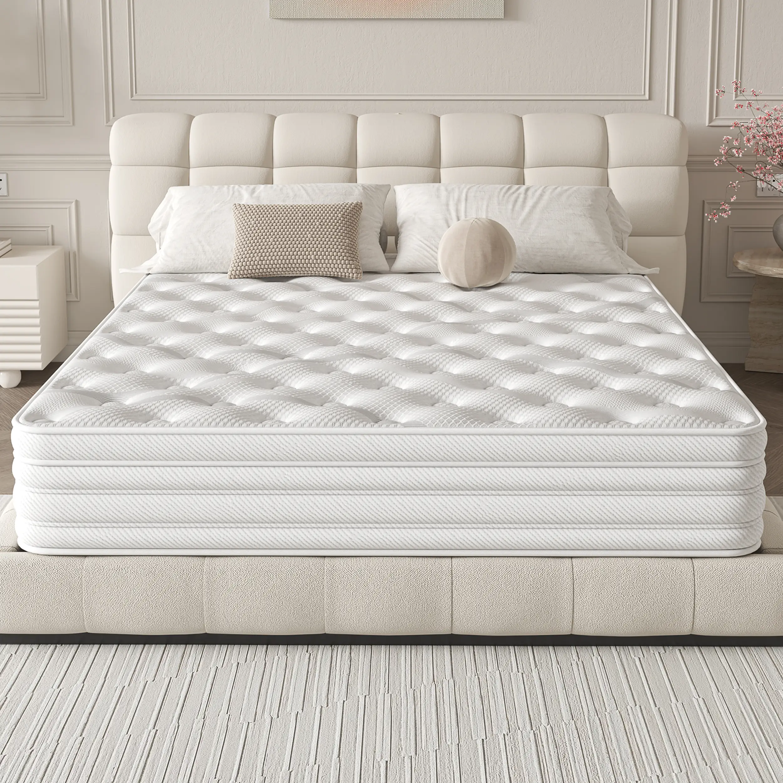 Dewinner - Matelas Hybride 140x190 Cm - Épaisseur 28 Cm - Fermeté Moyenne H3/h4 - Ressorts Ensachés Et Mousse Mémoire - Soutien Ergonomique Et Respirant