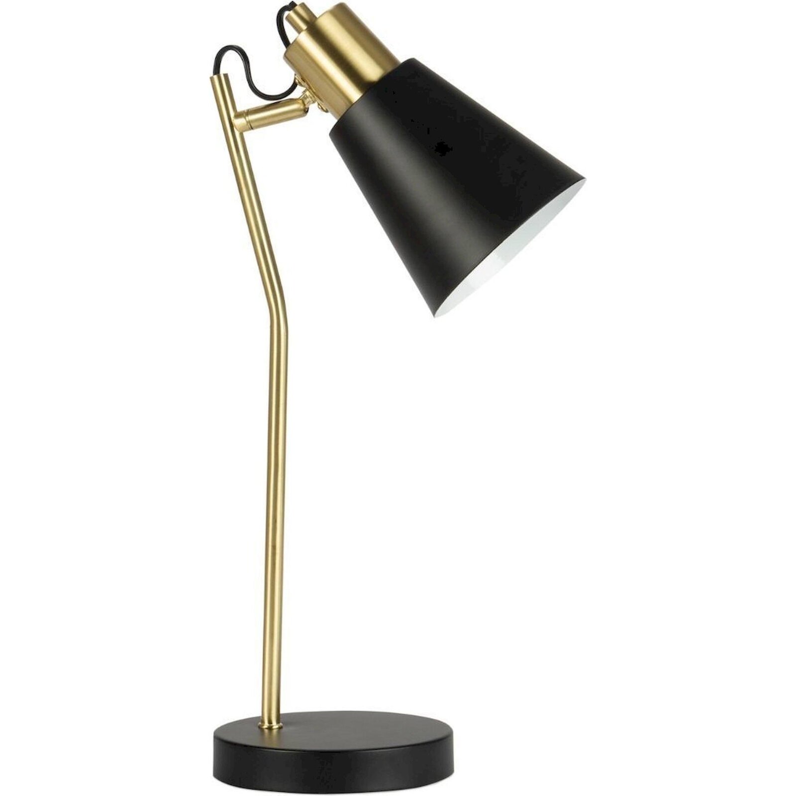 Lampe De Table Design Métal Noir Effet Mat Style Industriel - Noir Mat Et Doré