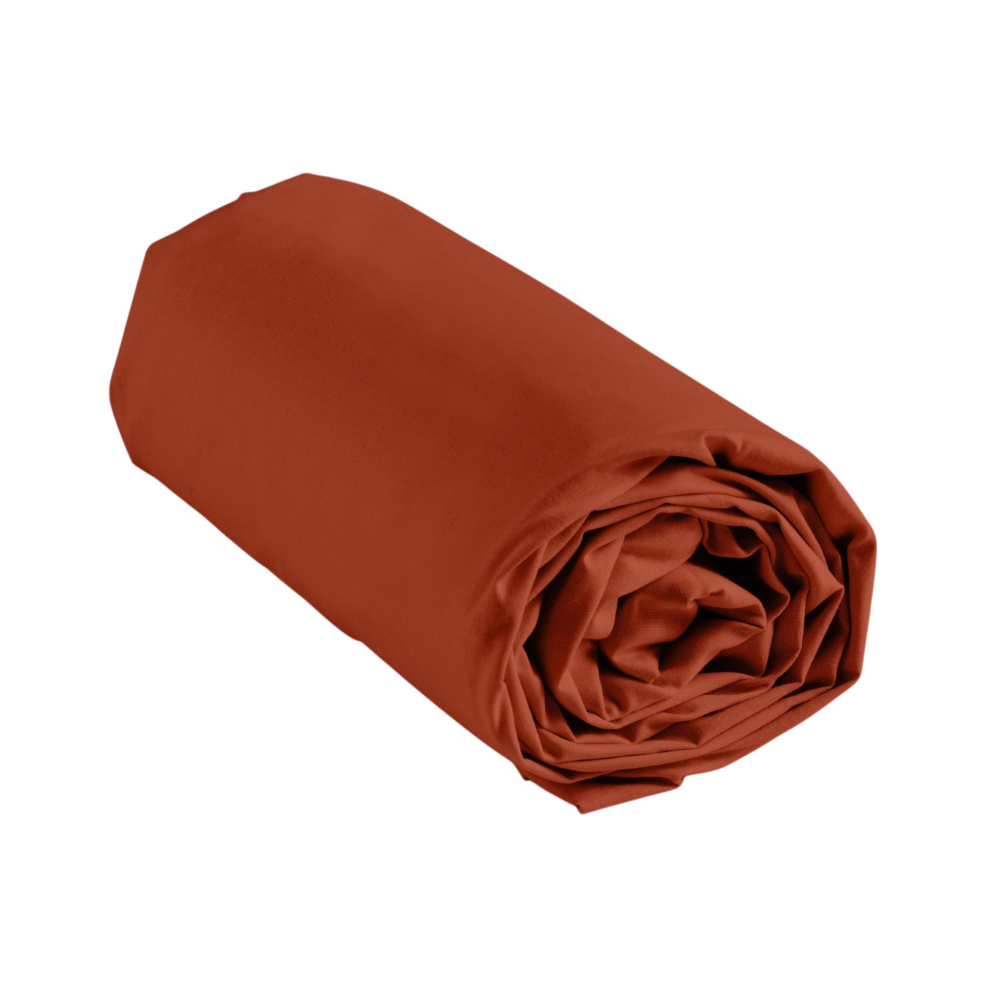 Drap Housse En Coton 180 X 200 Cm Line Terracotta