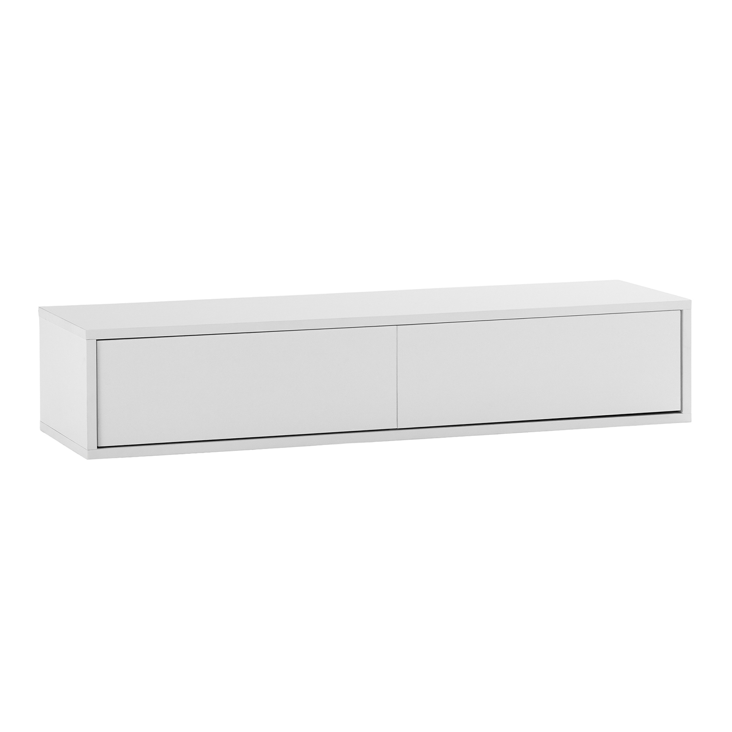Vs Venta-stock - Table Console Flottante Auri 2 Tiroirs - Mélamine Blanche - 100 Cm X 30 Cm X 20 Cm - Design Suspendu Pour Entrée Moderne