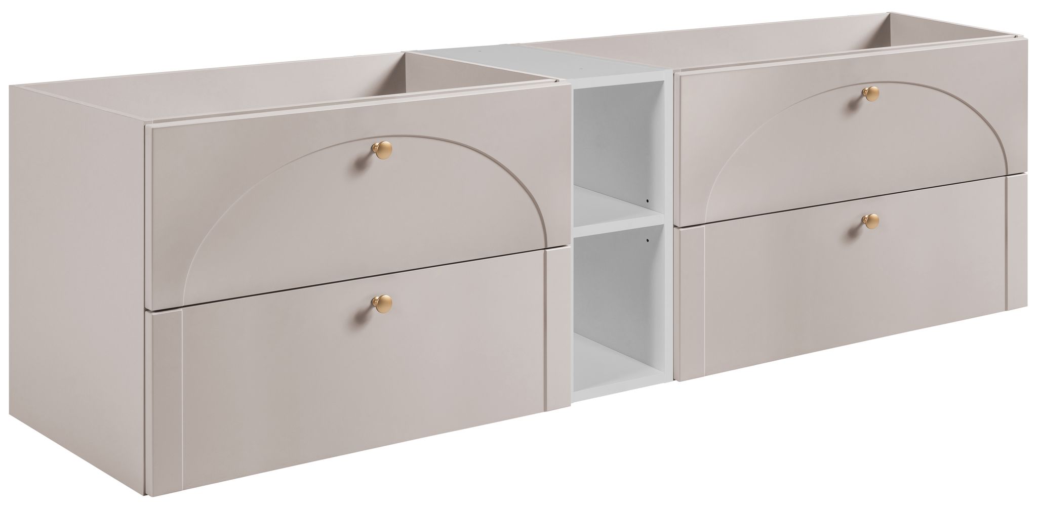 Meuble Sous Vasque Suspendu Aura Cachemire Avec Étagère Blanc 180 Cm G