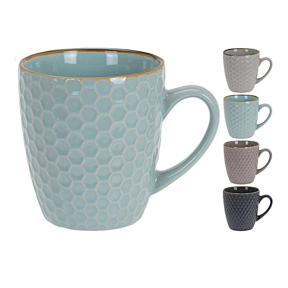 Ensemble De Tasses À Café Excellent Houseware Géométrique Grès (200 Ml) (4 Pièces)