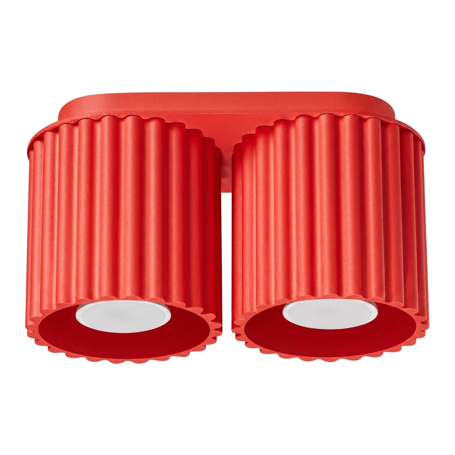Spot De Plafond Double Nervuré Rouge 2xgu10 10w Aura Sollux Lighting