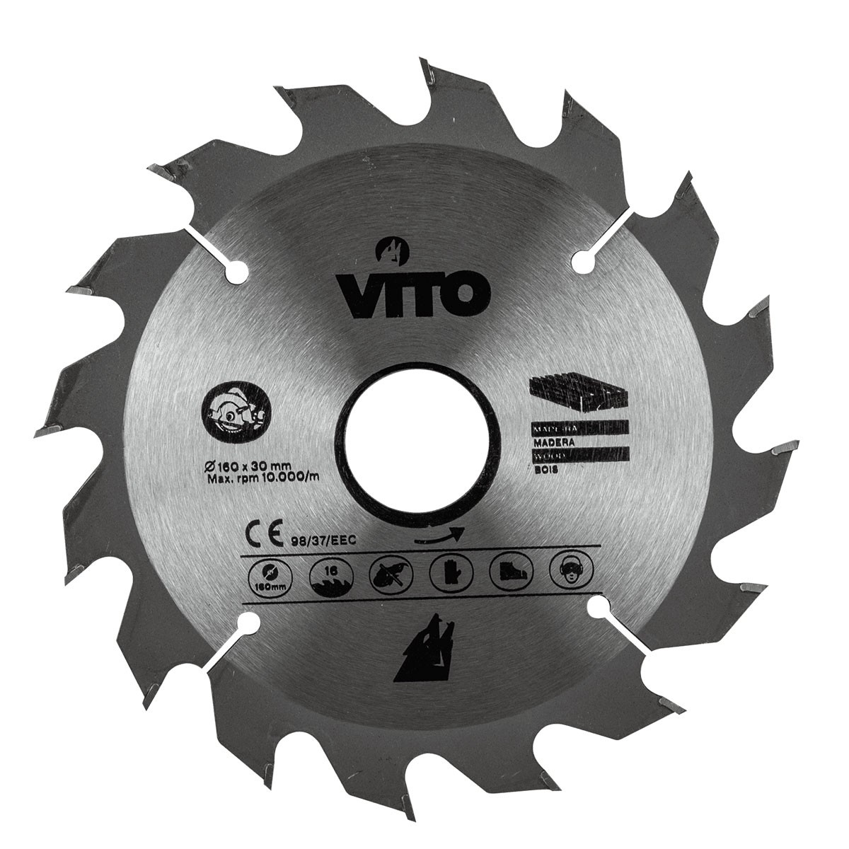 Vito - Lame Scie Circulaire Diam 160 X 1,8mm 16 Dents Scies Alesage 30mm