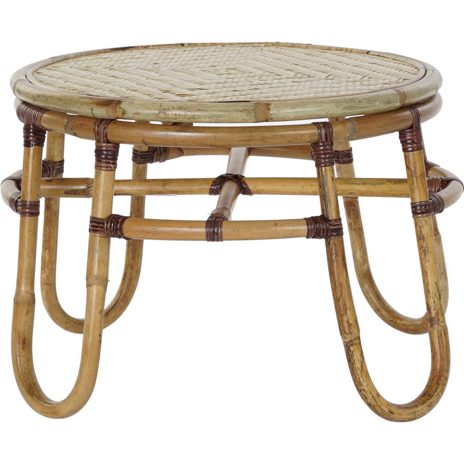 Table D'Appoint Rotin Pour Intérieur Harmonieux Et Cosy - Beige Naturel Tressé