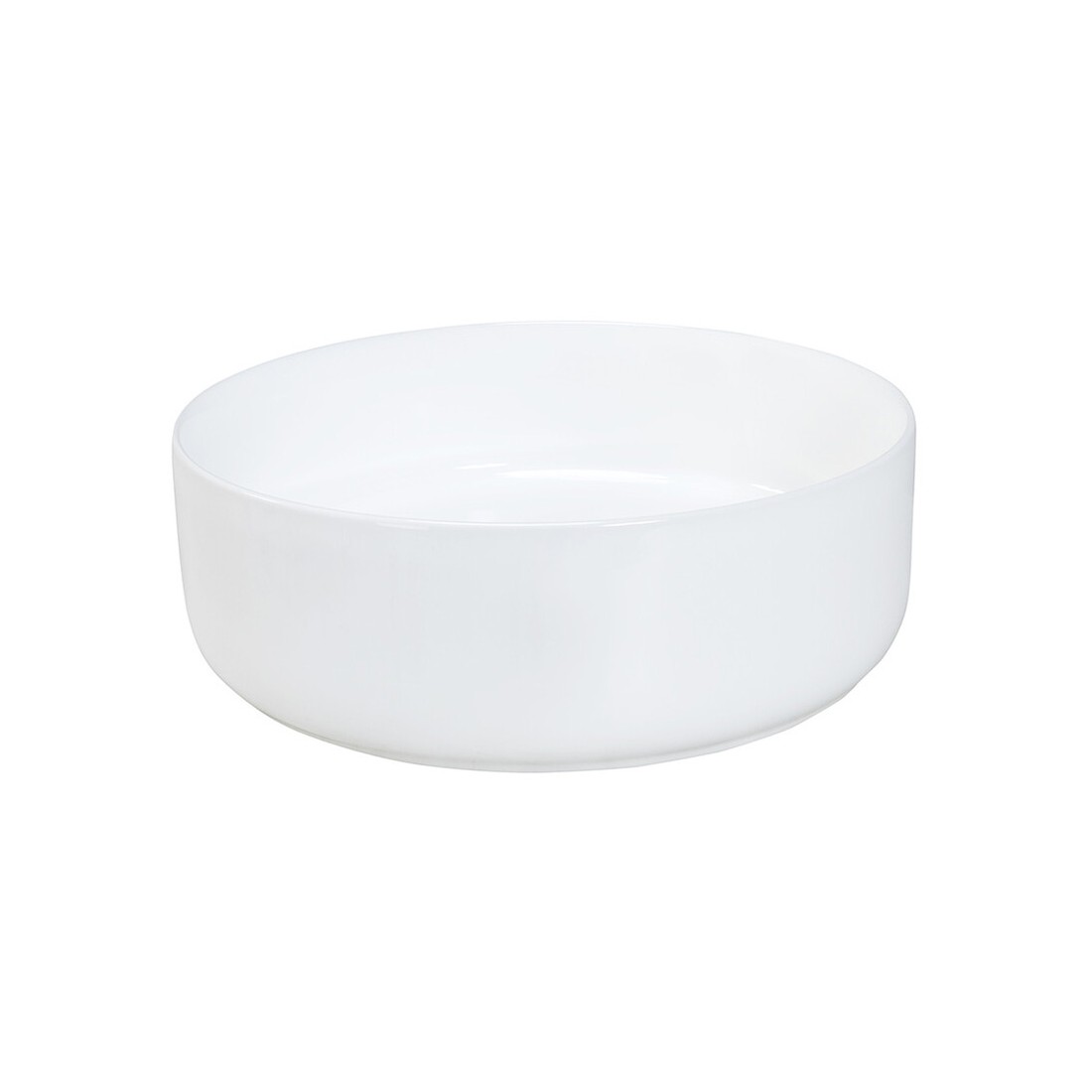 Vasque À Poser Ronde 36,5 Cm Blanc Brillant En Céramique