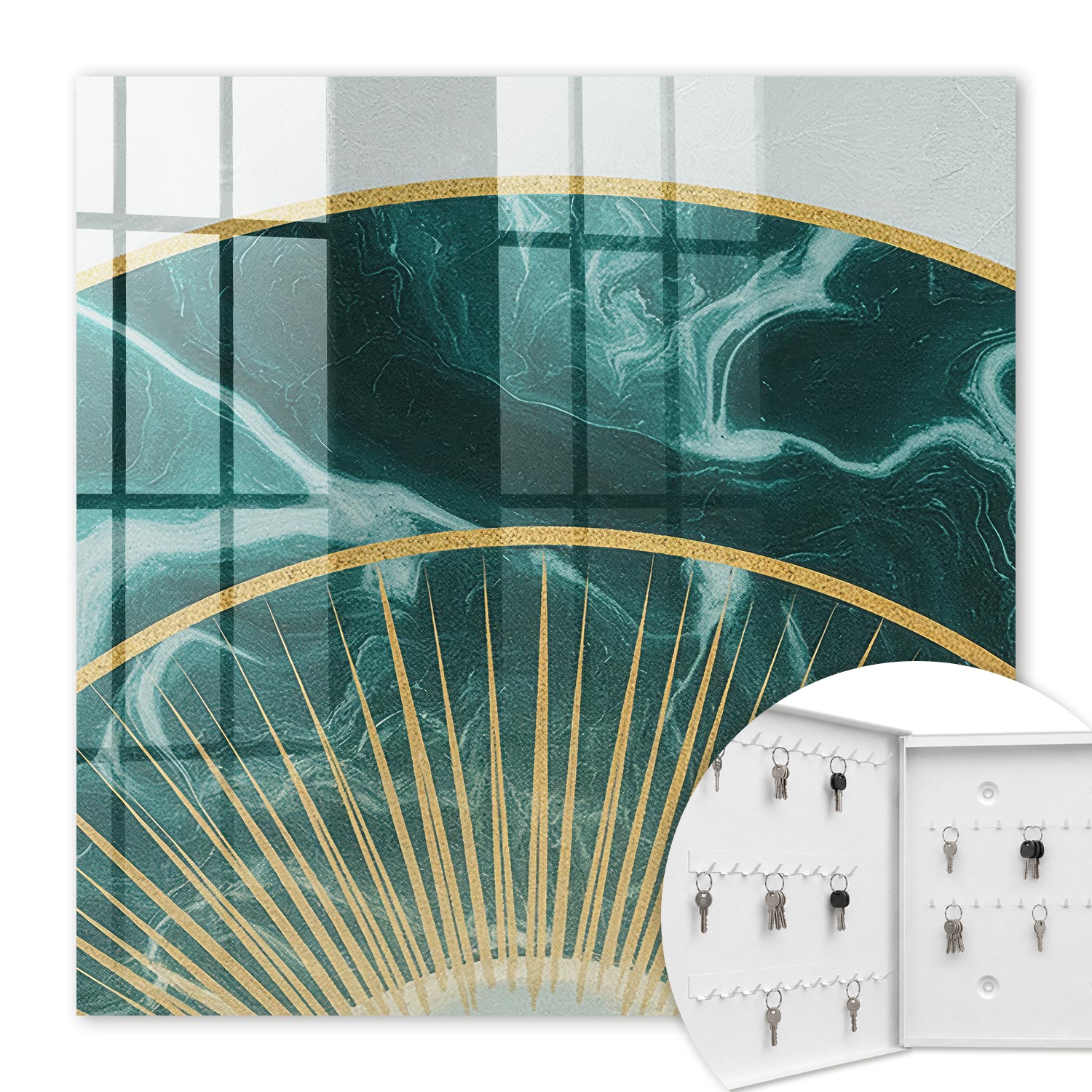 Armoire À Clés - (30 Cm X 30 Cm) - Boîte À Clés Murale - Coffret De Rangement Pour Clés - Couleur Blanche - Ouverture Vers La Gauche - Pour Maison Et Bureau - Harmonie Élégante