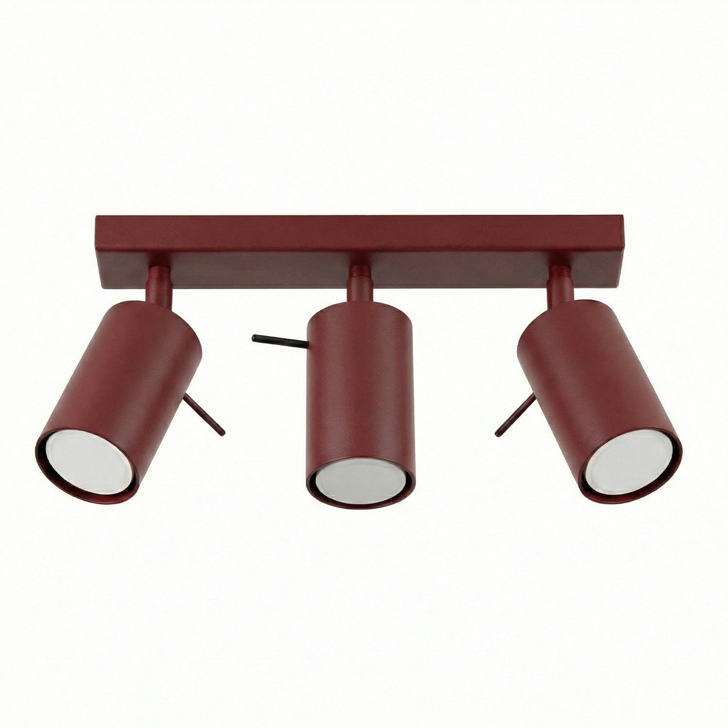 Plafonnier Barre Moderne Bordeaux 45 Cm 3 Spots Orientables Gu10 10 W Ring