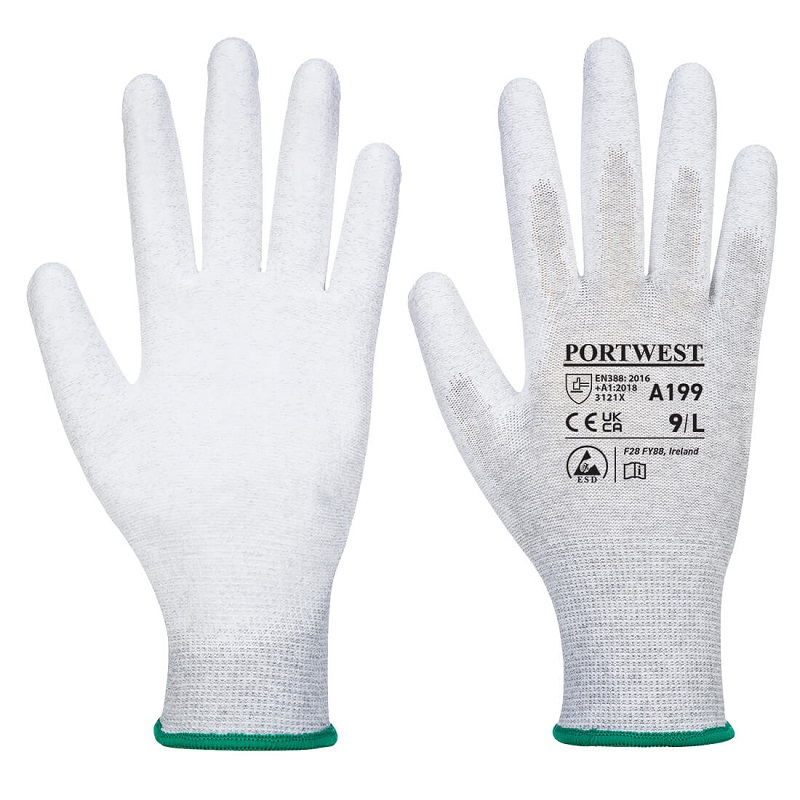 Gant Paume Enduit Pu Antistatique Couleur: Gris Taille Xl - Portwest