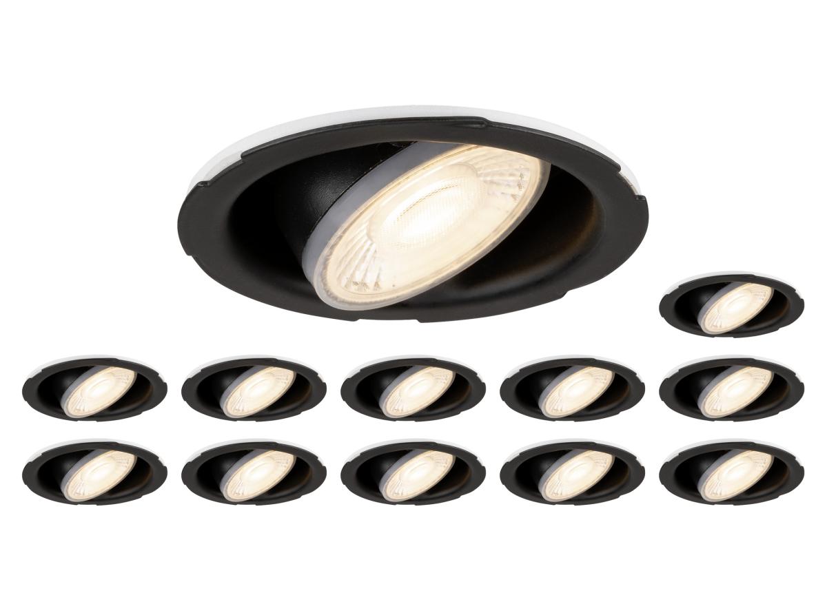 Kit 12 Mod. Led Pour Spot Encastré 5-7w Universal Dl Move Cct Sans Collerette - Slv - 1008066