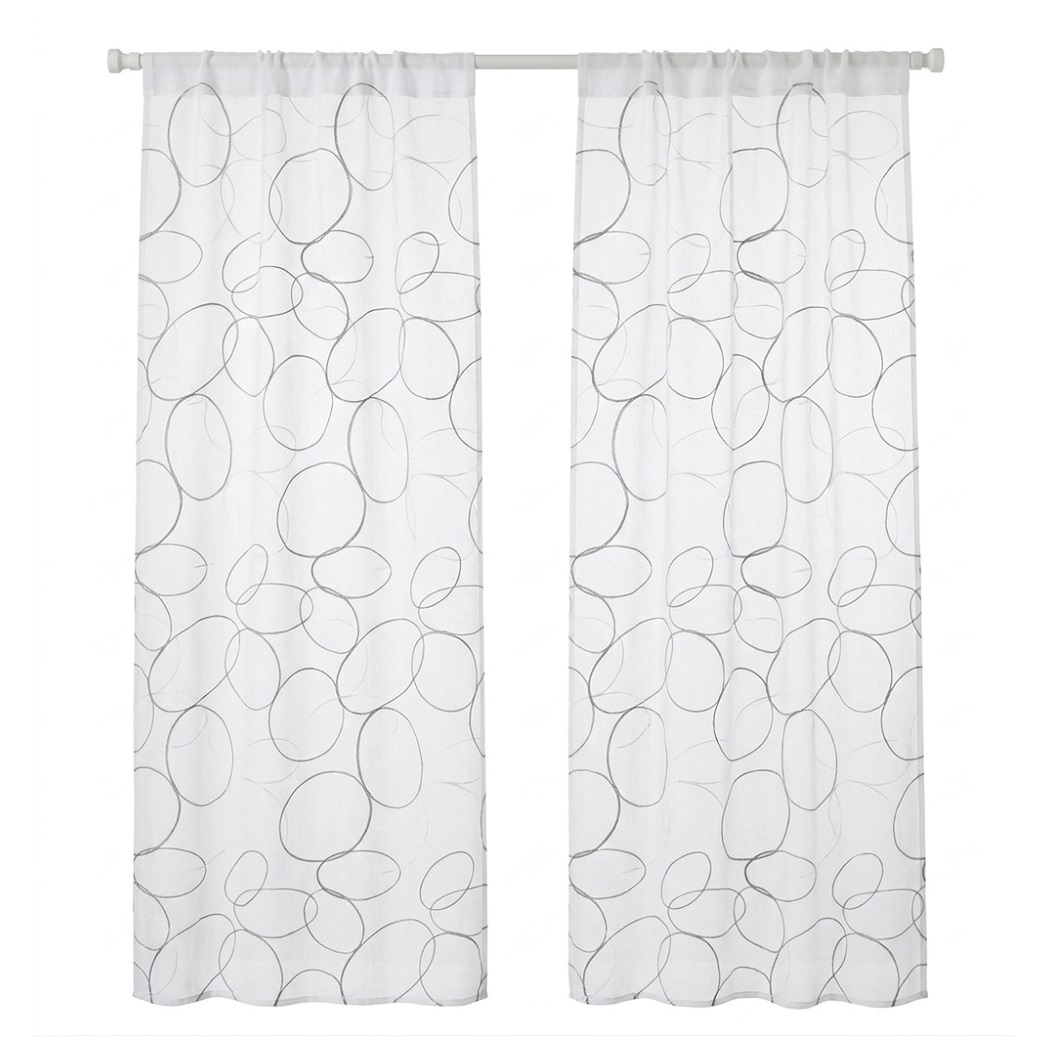 Paire De Voilage 60 X 160 Cm Galet Gris