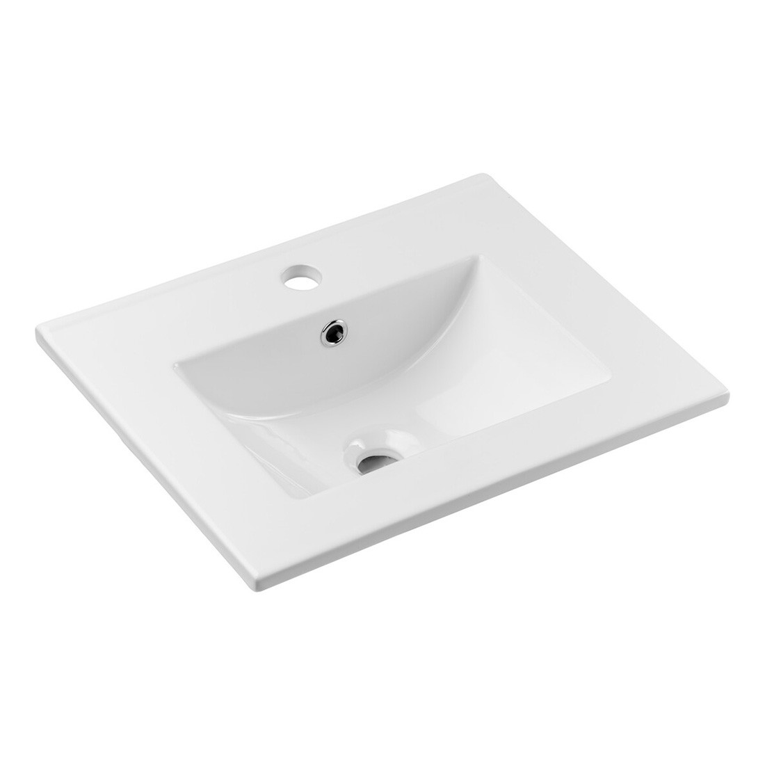 Vasque À Encastrer Flow 50 Cm En Céramique Blanche Brillante