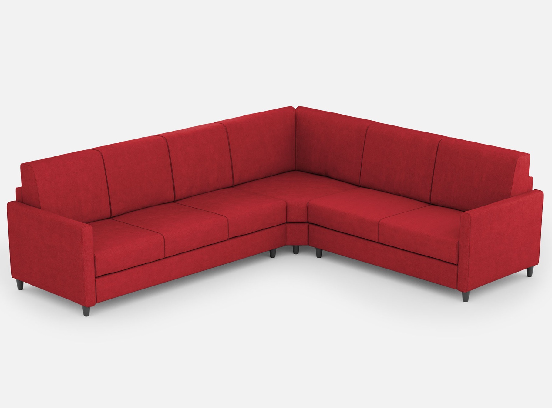 Canapé D'Angle Moderne Italien Tissu Rouge Korane - 5 Tailles 281x241 Cm-taille 281x241 Cm