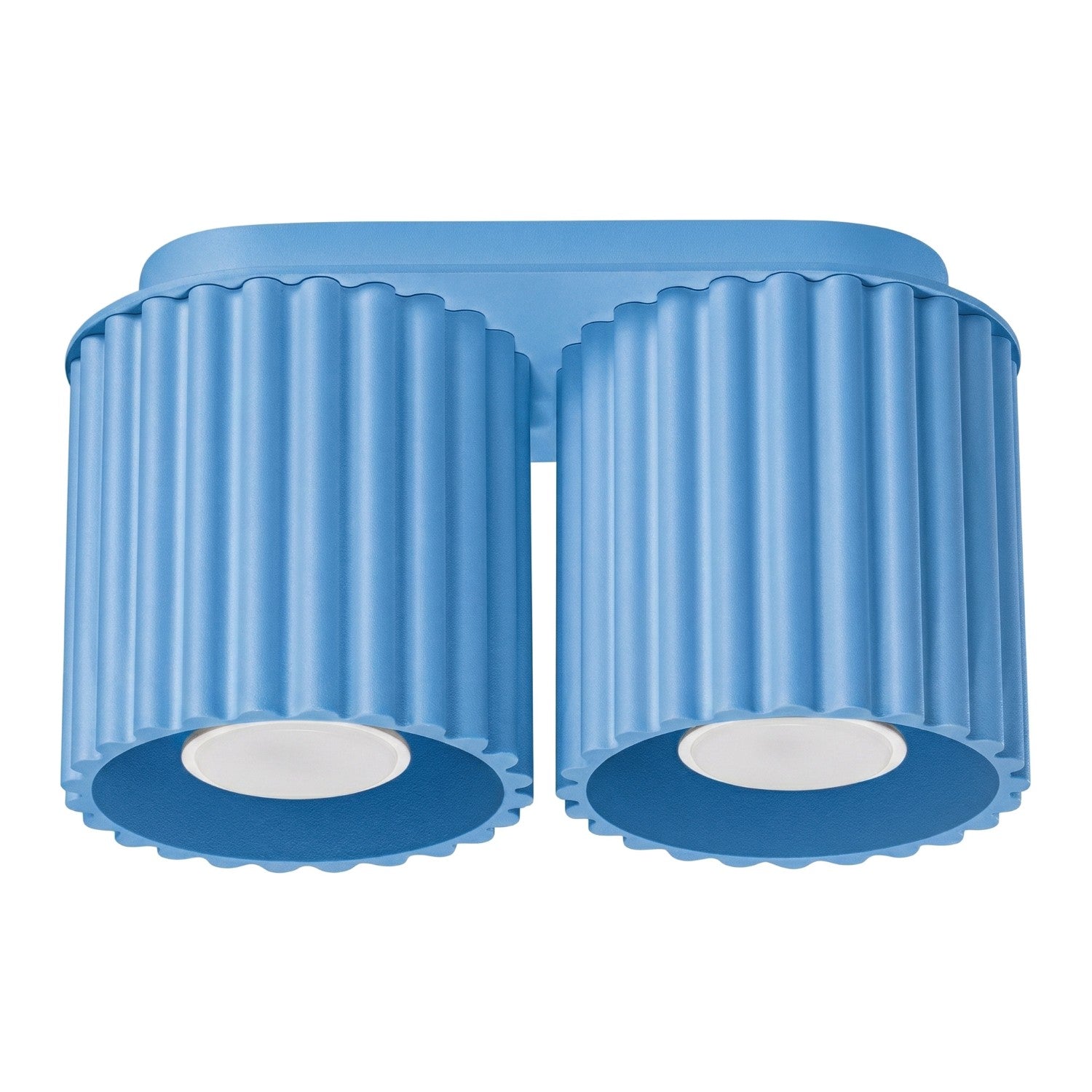 Spot De Plafond Moderne Bleu Clair Double Cannelé 2xgu10 10w Aura Sollux Lighting