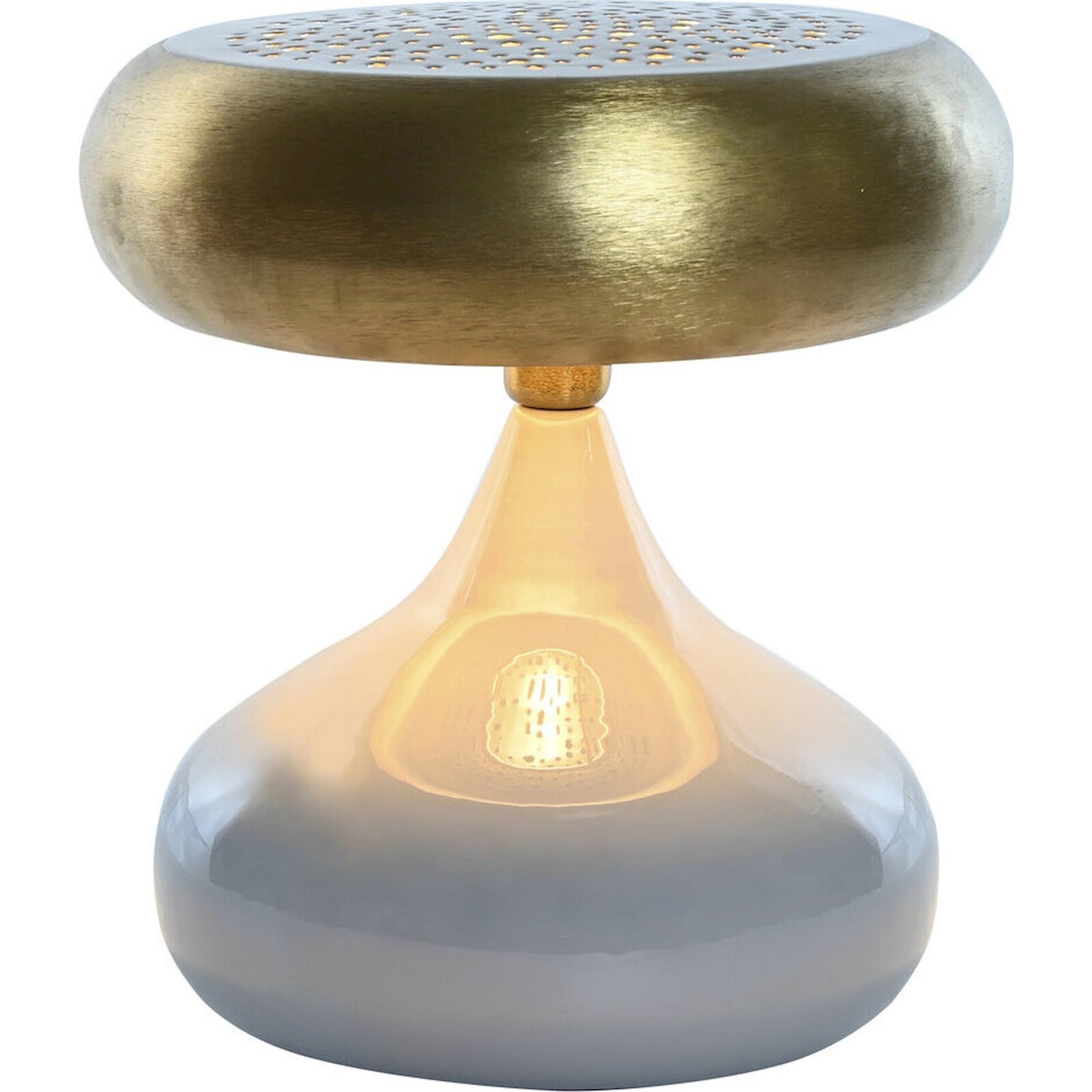 Lampe De Table Métal Gris Doré Design Moderne Élégant - Gris Métallisé Doré Élégant