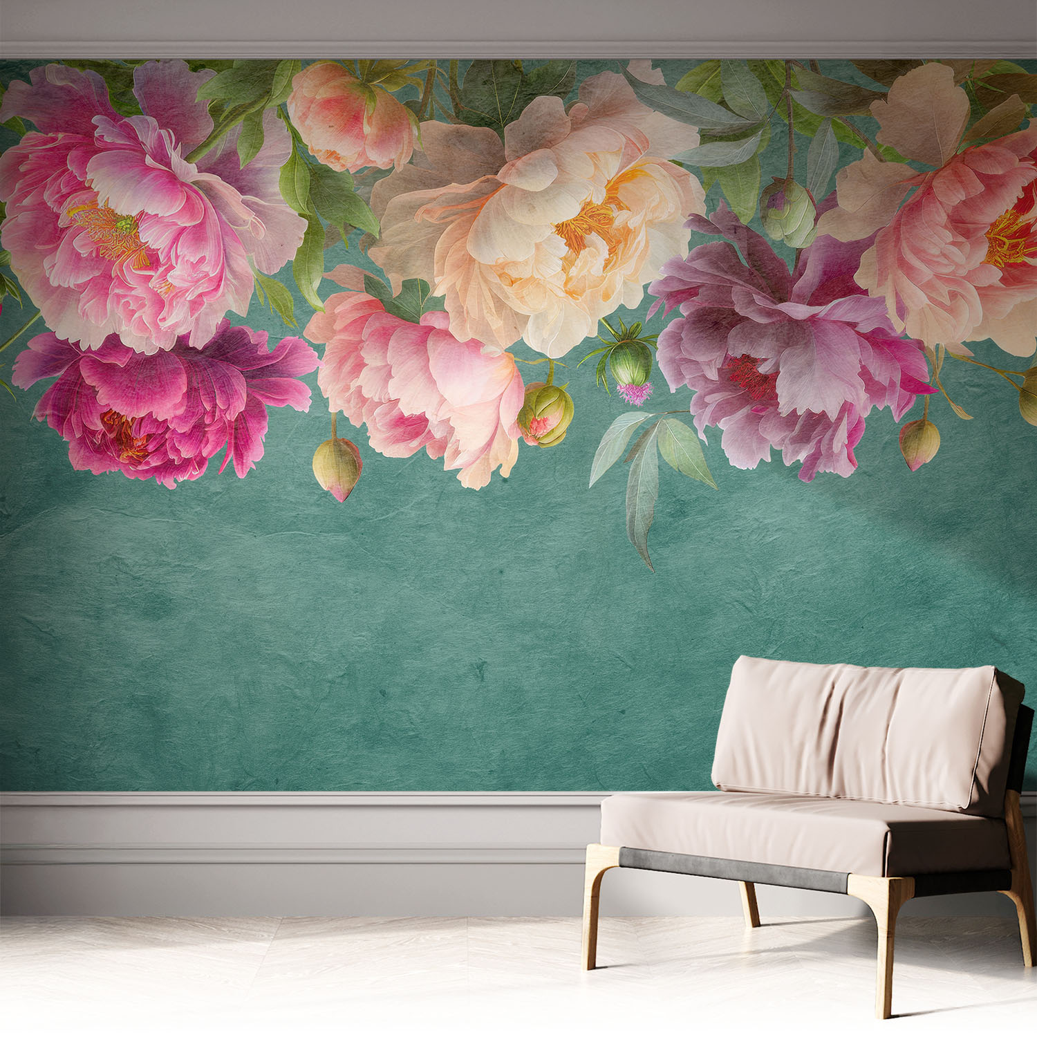 Papier Peint Adhésif Décoratif Pour Salon Chambre Et Cuisine Facile À Poser Avec Colle Élégance Florale 312x219 Cm