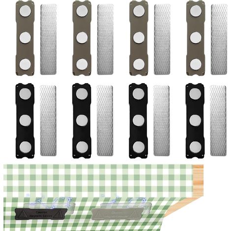 Pcs Pinces Invisibles Pour Nappes, Pinces Magnétiques Pour Nappes, Pinces Polyvalentes Pour Nappes D'Extérieur Pour Tables À Manger, Bancs, Fêtes, Restaurants, Camping (4 Noires, 4 Grises)