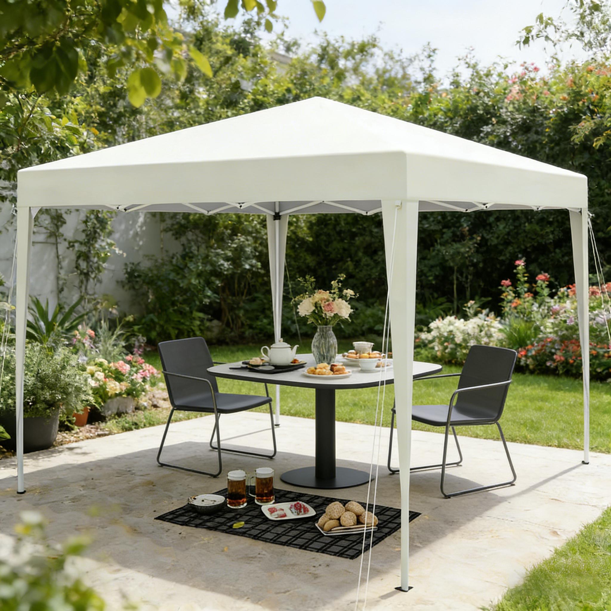 Redom Tente De Réception 300x300x258 Cm, Hauteur Réglable, Parois Enroulables, 2 Portes Zippées, Tissu Oxford Jaune Clair