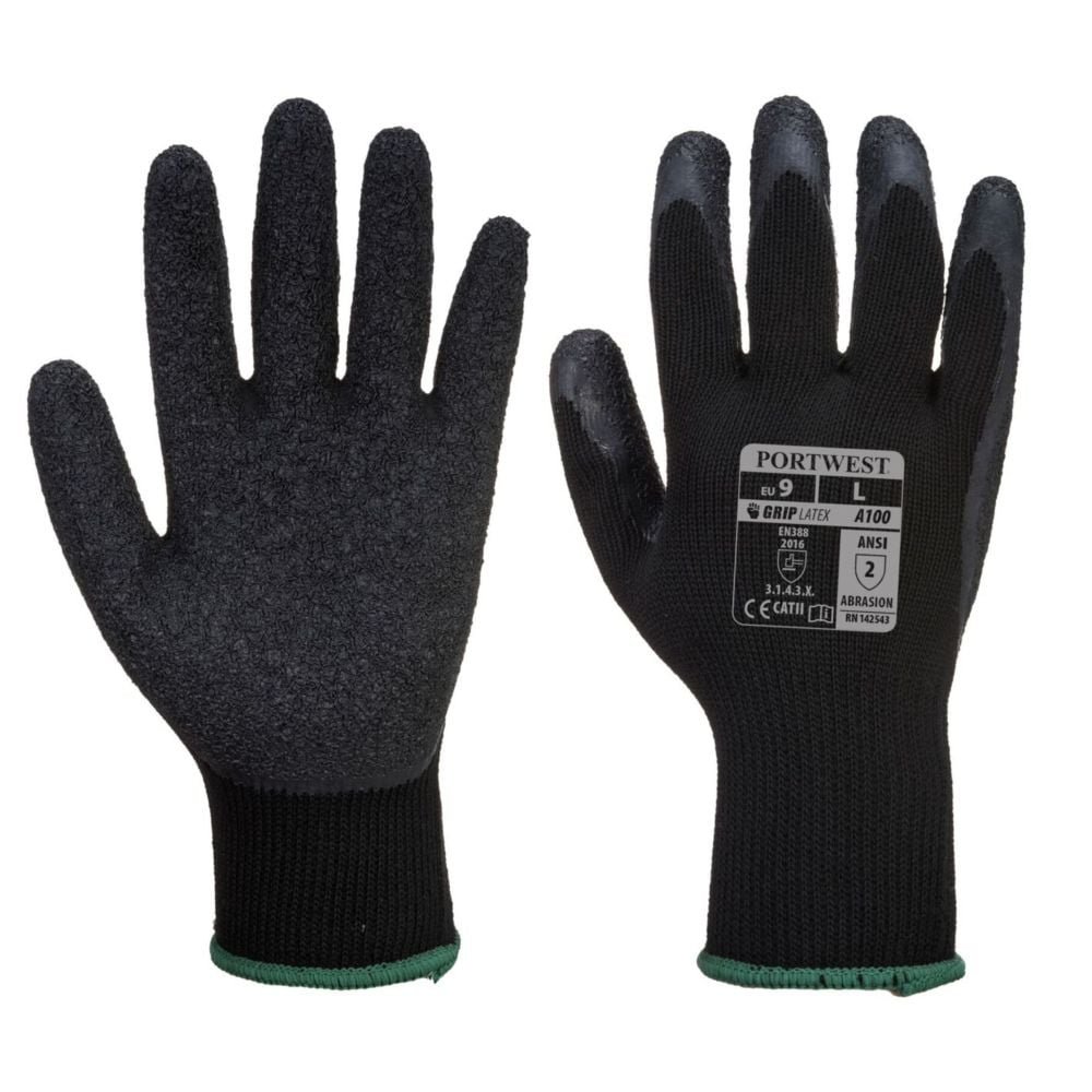 Gants Enduit Latex Noir M - Taille 8