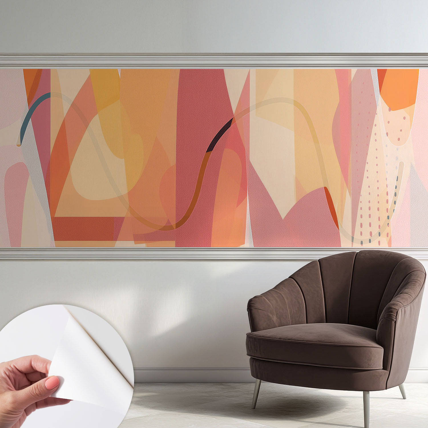 Papier Peint Autocollant Adhésif Avec Motifs Pour Salon Et Chambre Accessoire Stylé Pour Votre Intérieur Abstraction Colorée 250x104 Cm