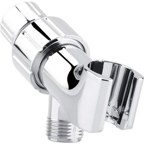 Support Monté Sur Bras De Douche Chromage Pomme De Douche À 3 Voies Inverseur Accessoires De Salle De Bain Support De Pommeau De Douche