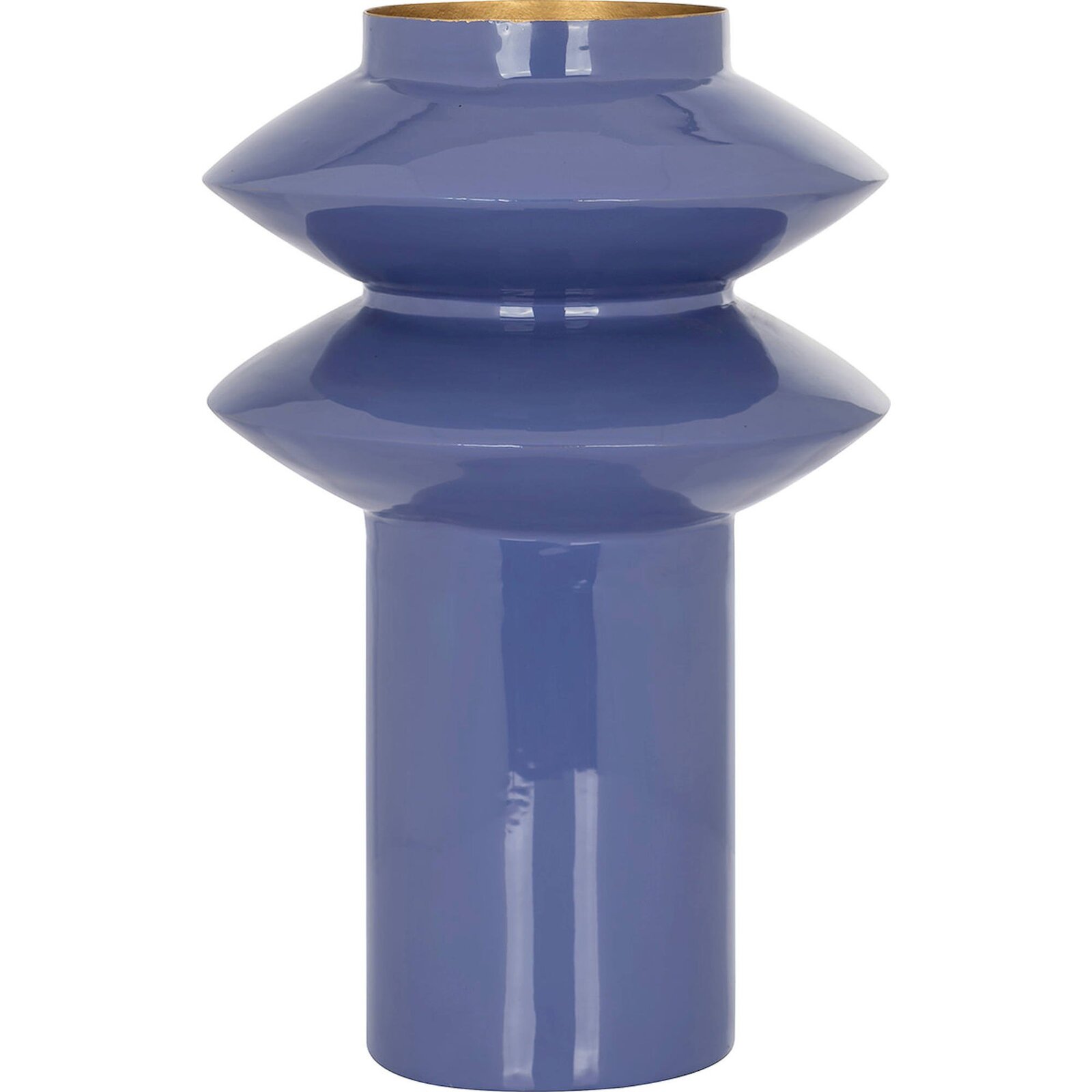 Vase Cedar Design Élégant - Bleu Profond Et Finition Dorée