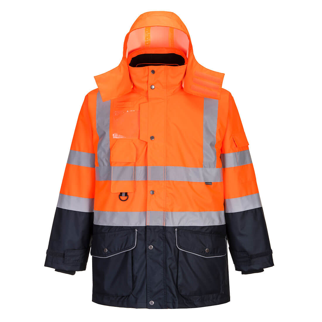 Portwest - Parka Haute Visibilité 7 En 1 Trafic Contraste Orange / Marine L