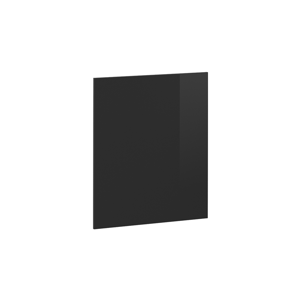 Façade De Cuisine R-line, Noir Haute Brillance, 59.6x71.3cm Façade De Meuble Pour Meuble Four Mi-hauteur, Vicco