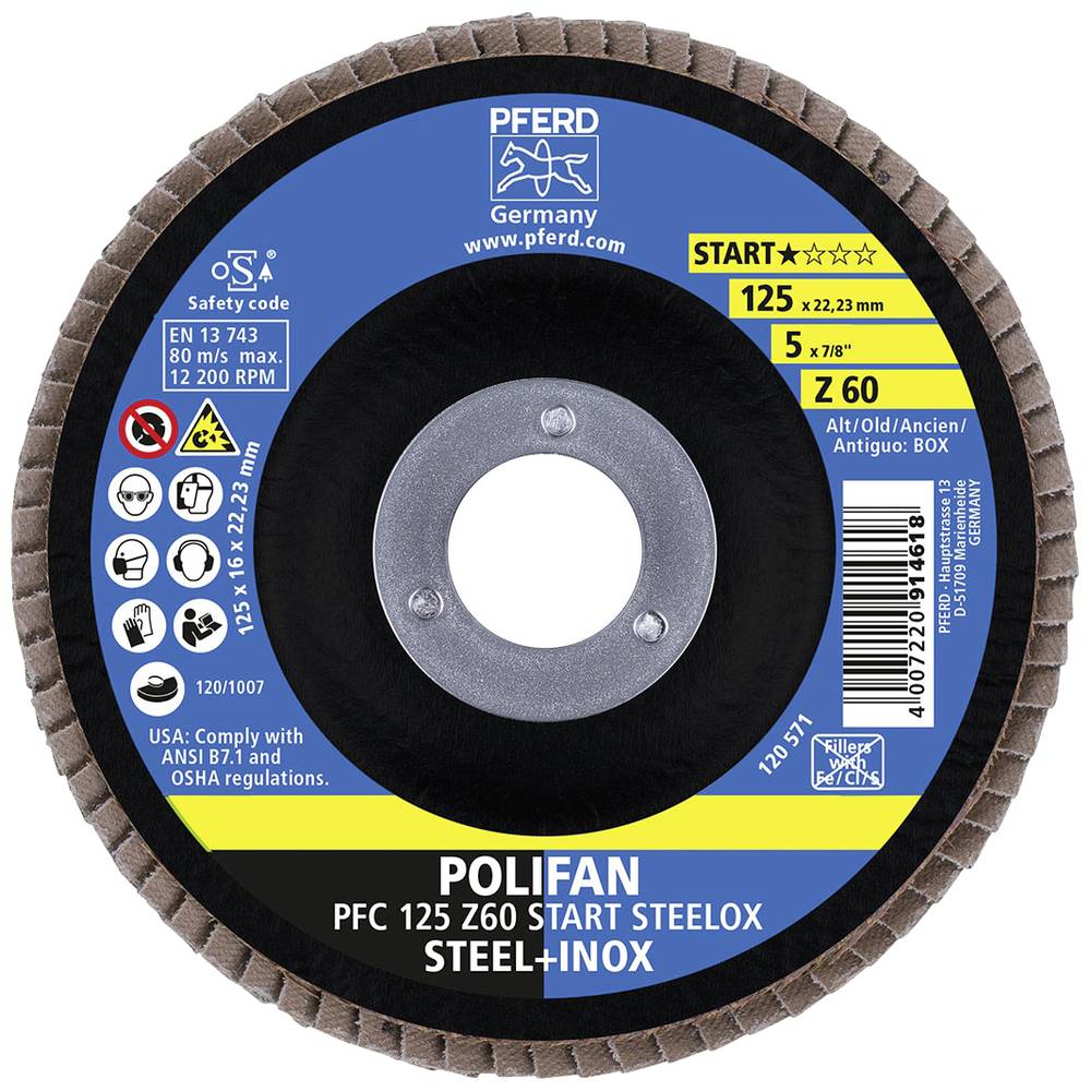 Pferd - 69300935 Pfc 125 Z 60 Start Steelox Disque Segmenté Diamètre 125 Mm Ø De Perçage 22.23 Mm 10 Pc(s)