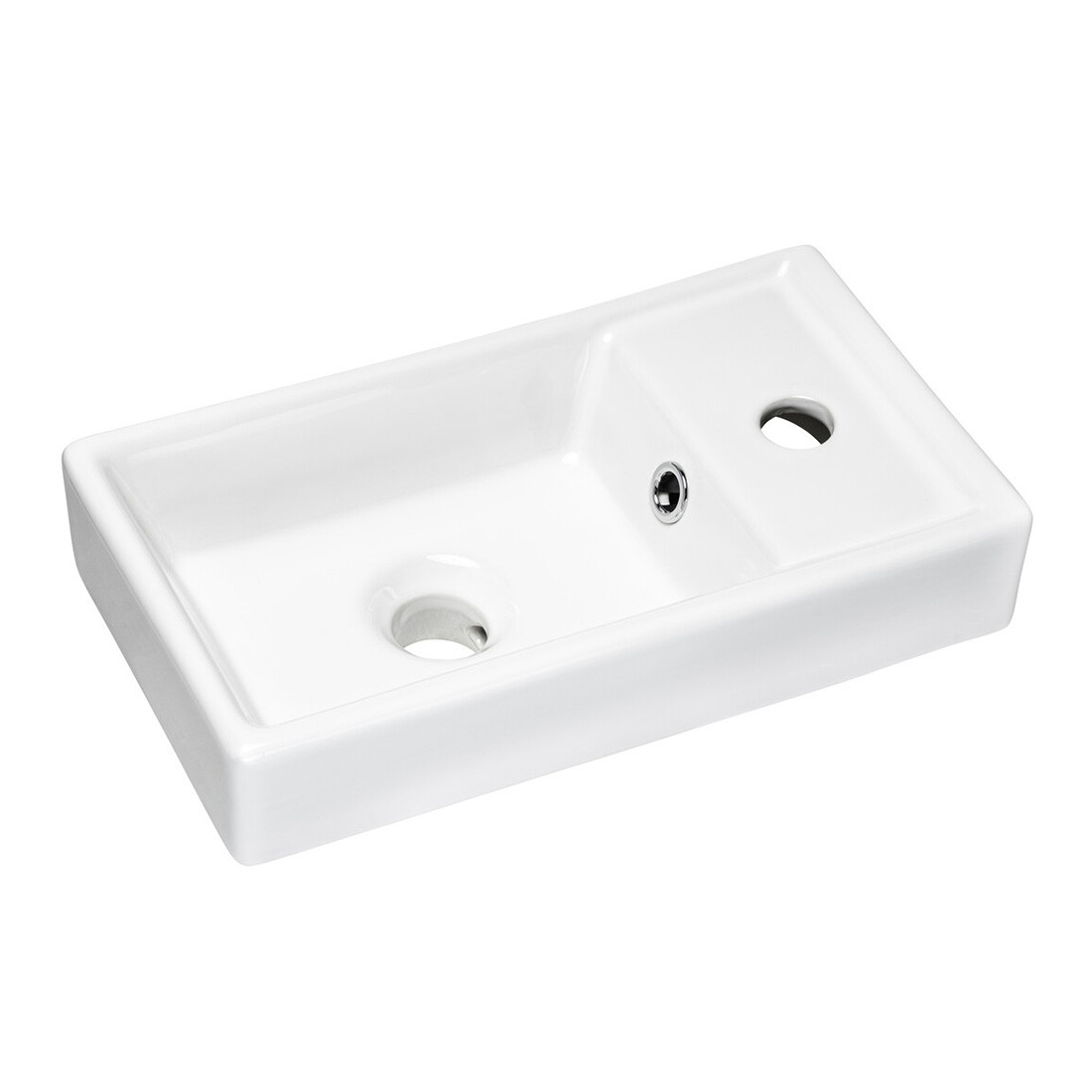 Vasque À Encastrer City 40 Cm Compacte Céramique Blanc Brillant Design Doux