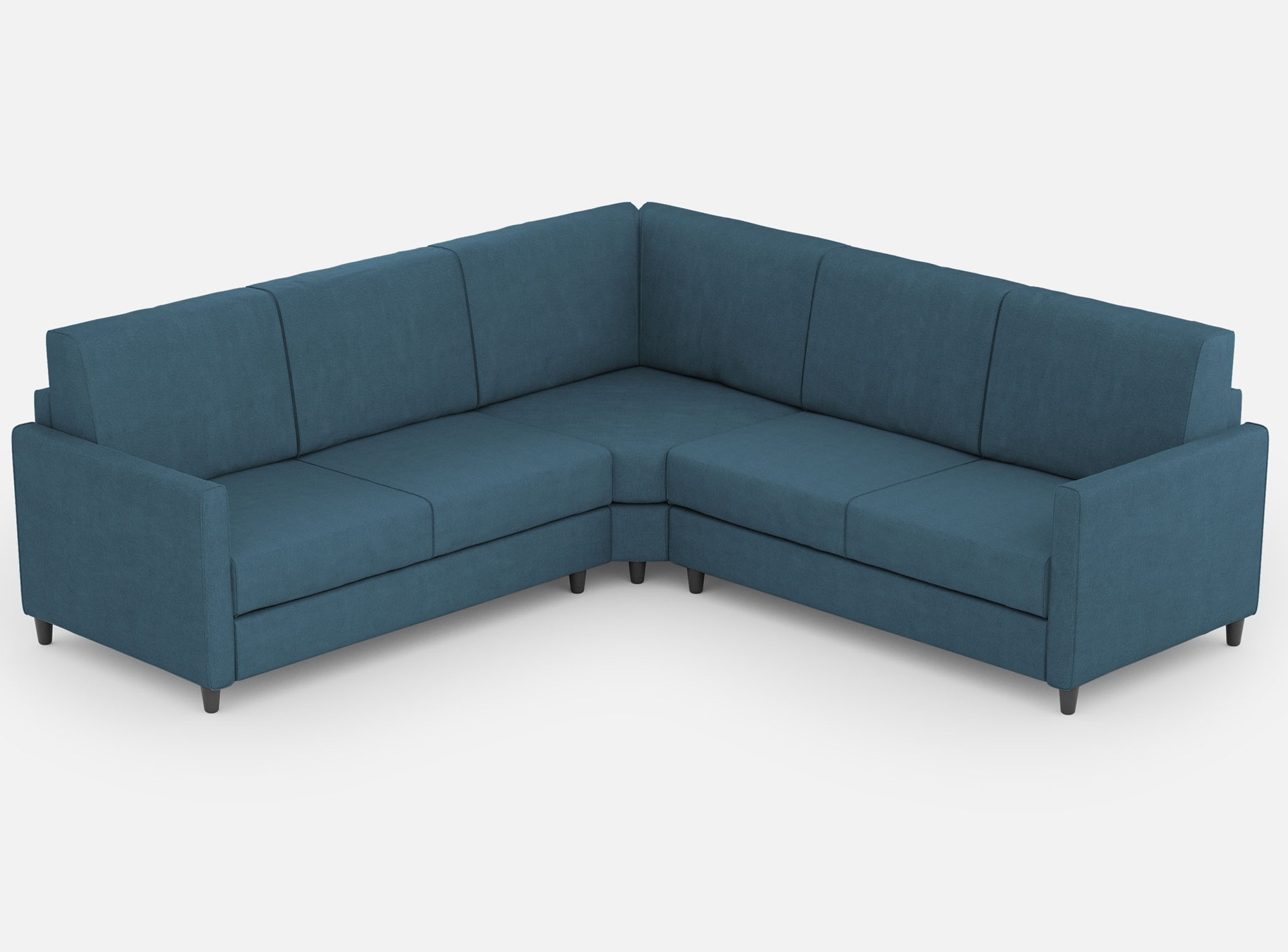 Canapé D'Angle Moderne Italien Tissu Bleu Korane - 5 Tailles 241x241 Cm-taille 241x241 Cm
