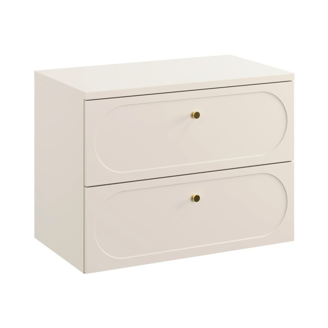 Ensemble De Salle De Bain Tornado Beige: Meuble Sous Vasque 80cm + Plan Pour Vasque